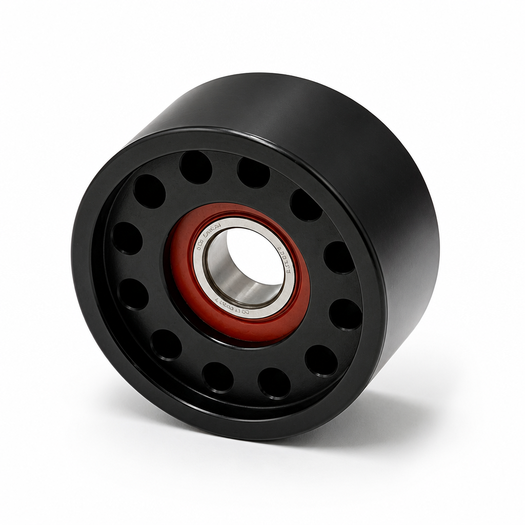 Billet 70mm 8 Rib Smooth Pulley - Black
