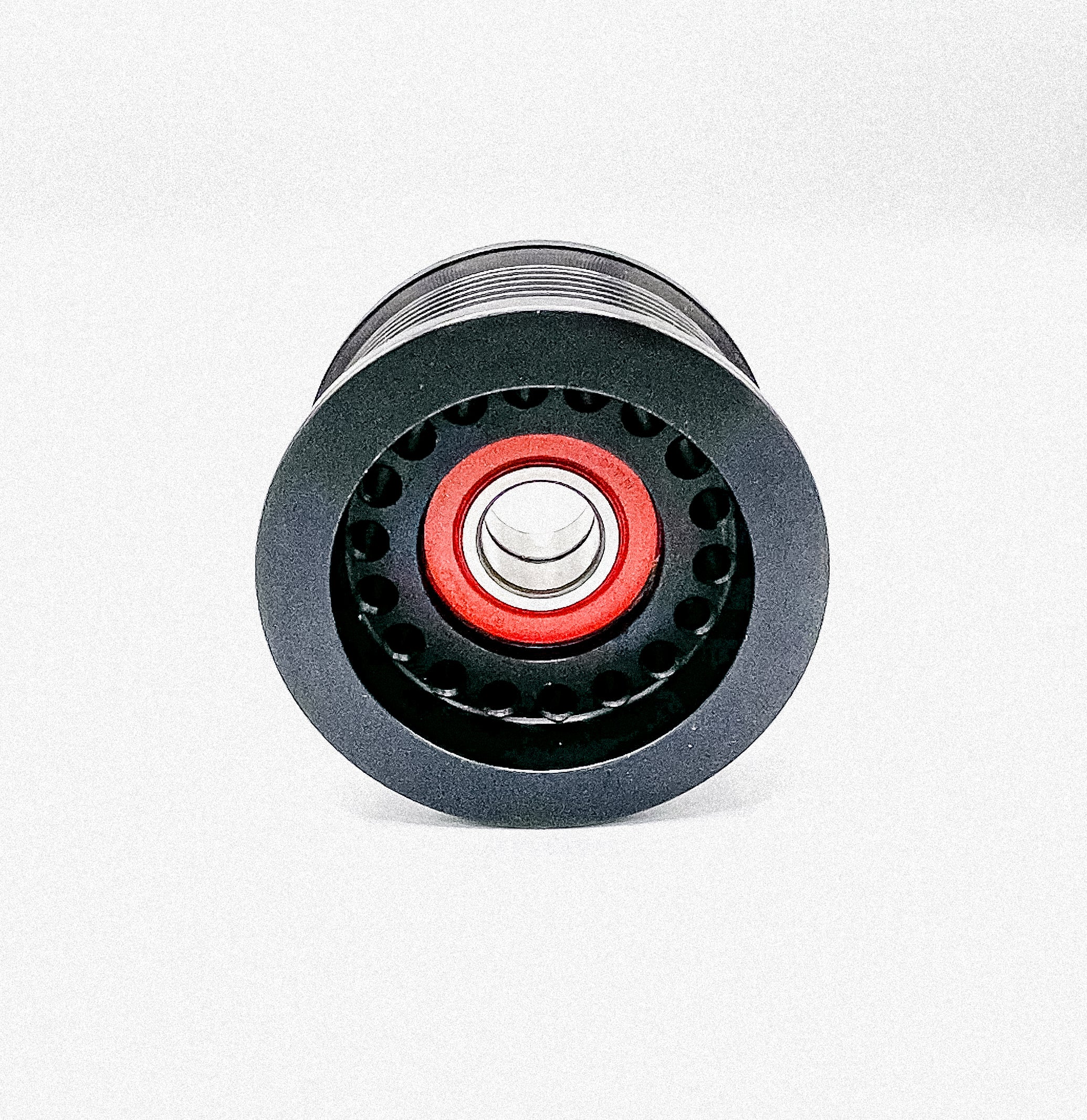 Billet 70mm 10 Rib Grooved Double Bearing Pulley - Black