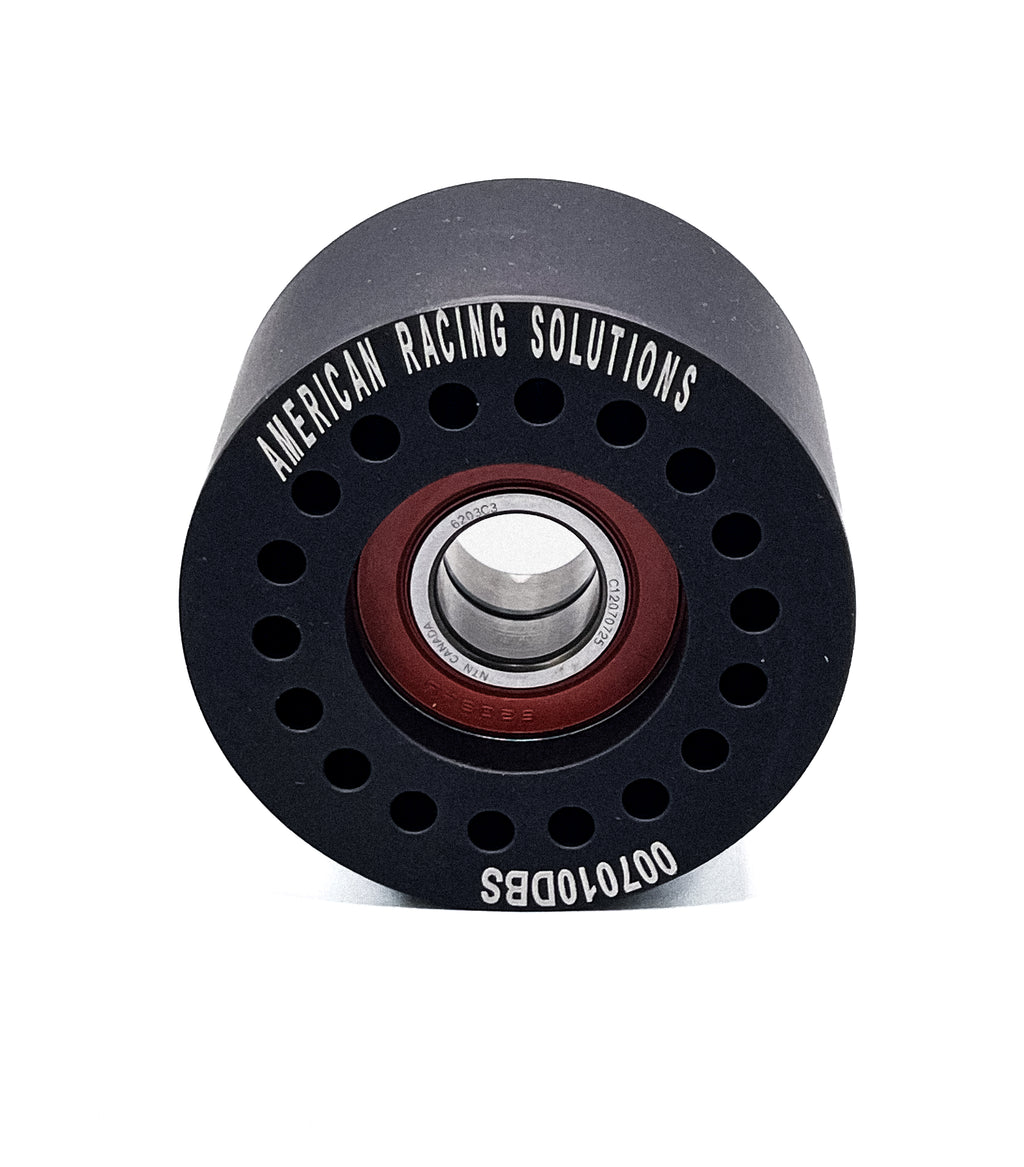 Billet 70mm 10 Rib Double Bearing Smooth Pulley - Black