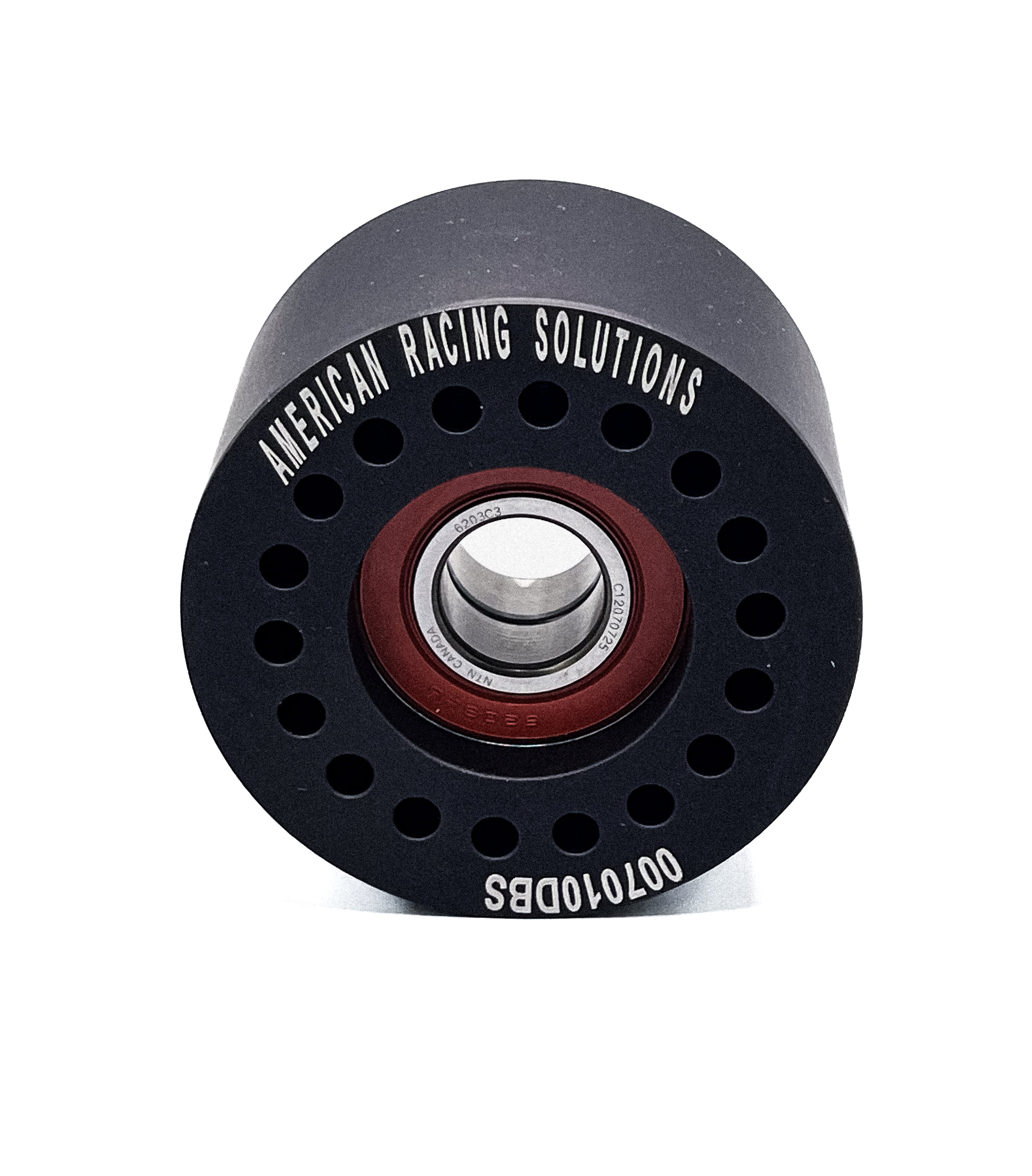 Billet 70mm 10 Rib Double Bearing Smooth Pulley - Black