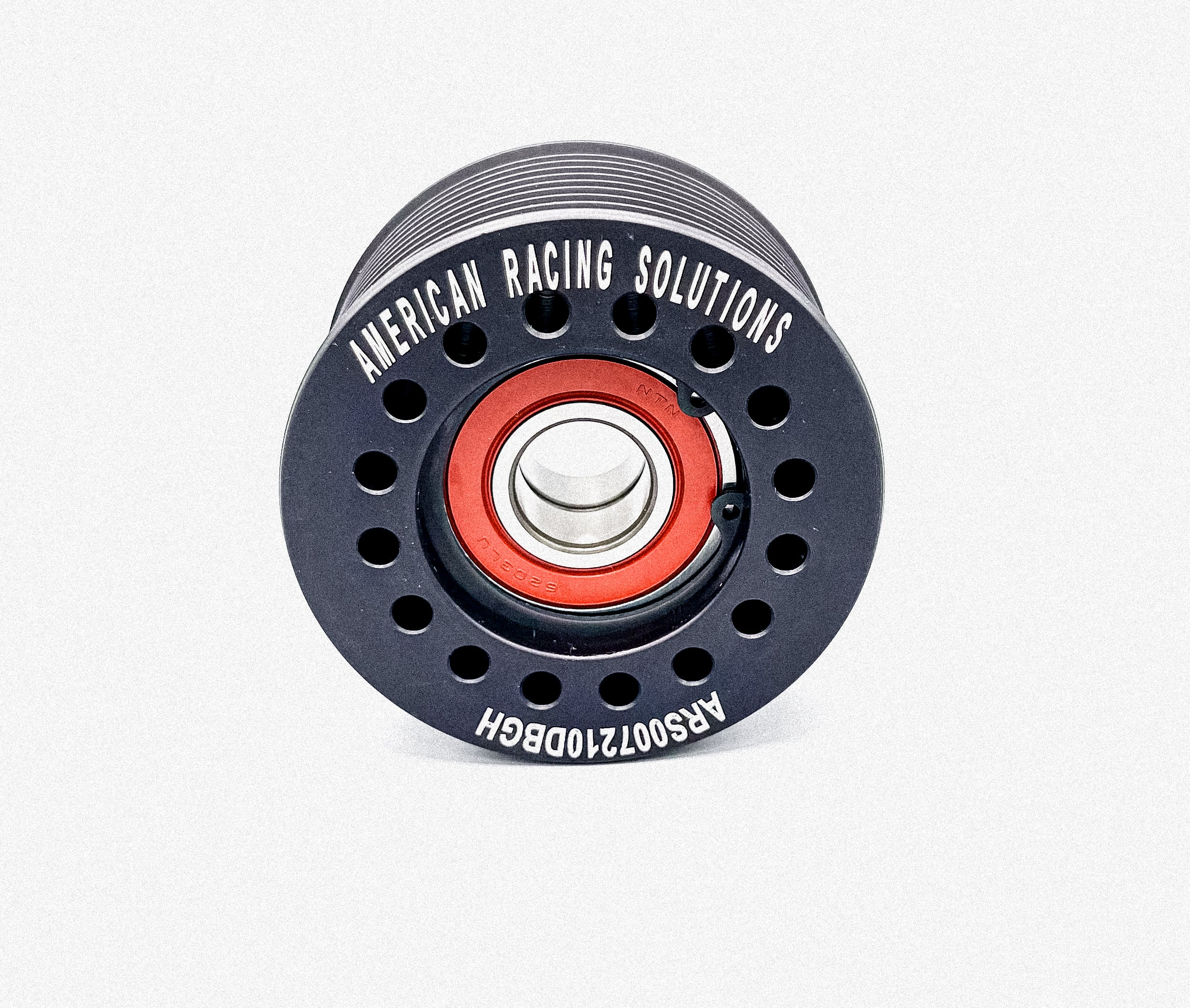 Billet 72mm 10 Rib Grooved Double Bearing Pulley - Black
