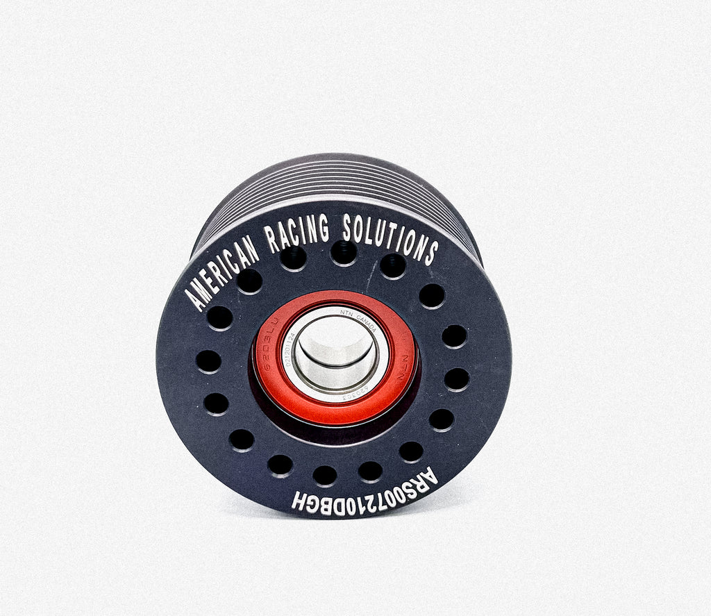 Billet 72mm 10 Rib Grooved Double Bearing Pulley - Black