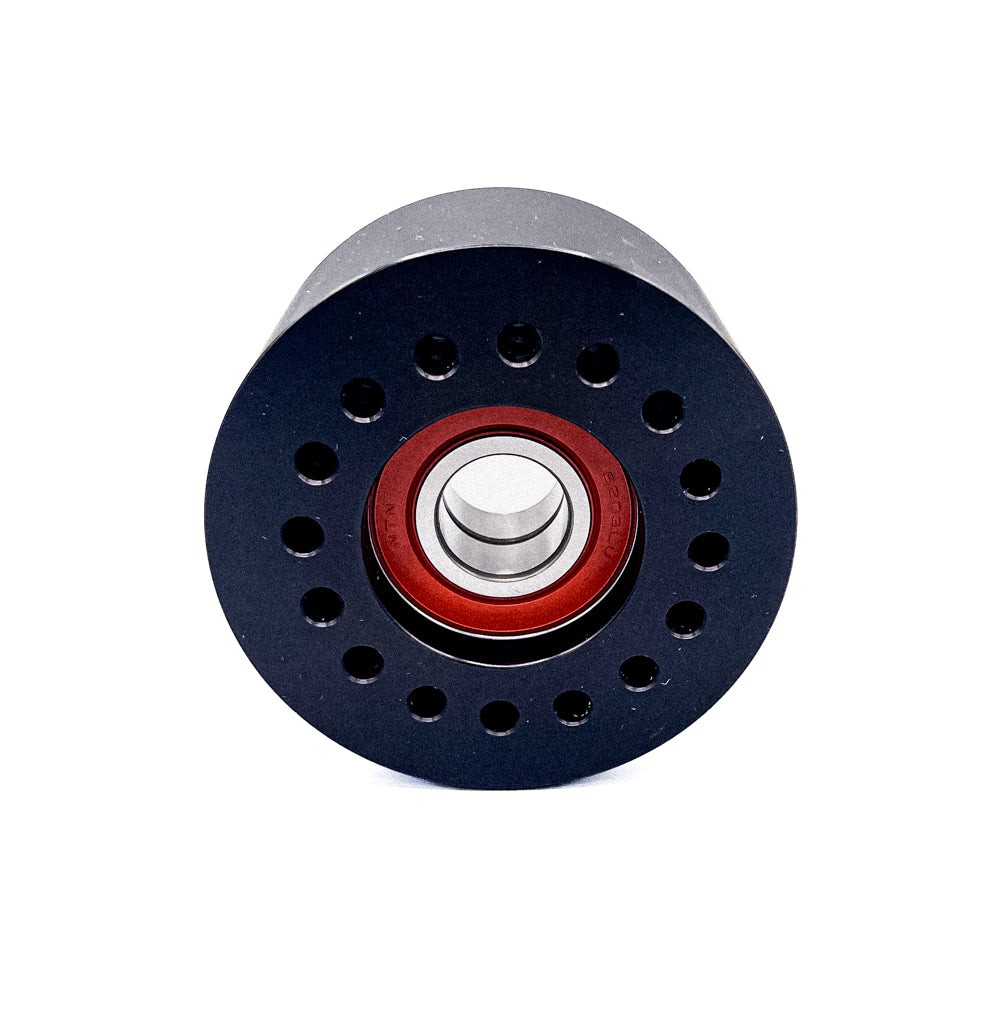 Billet 73mm 10 Rib Double Bearing Smooth Pulley - Black