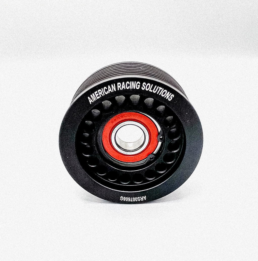 Billet 76mm 8 Rib Grooved Pulley - Black