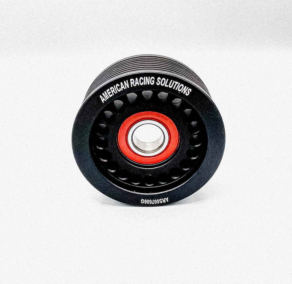 Billet 76mm 8 Rib Grooved Pulley - Black