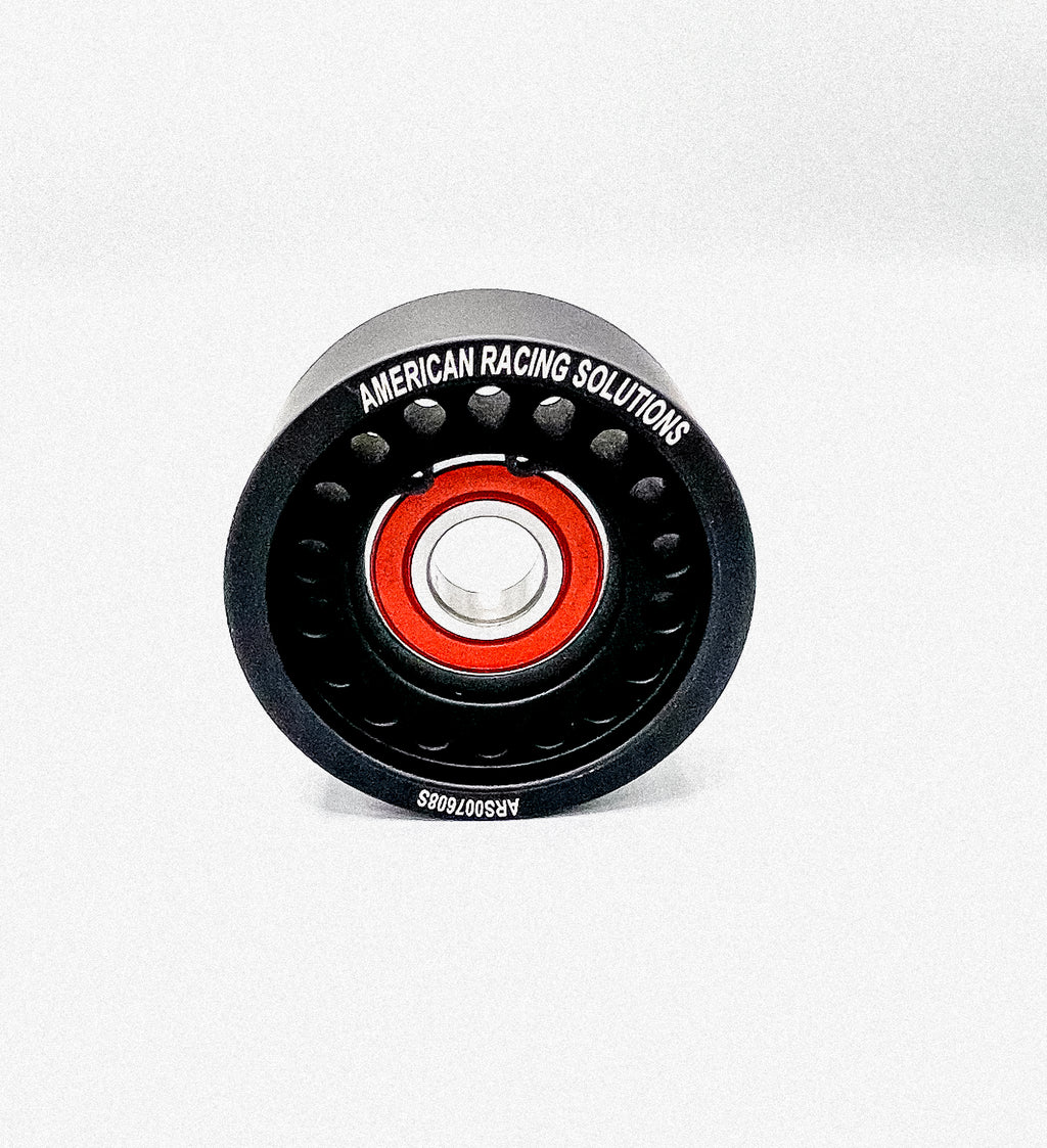 Billet 76mm 8 Rib Smooth Pulley - Black