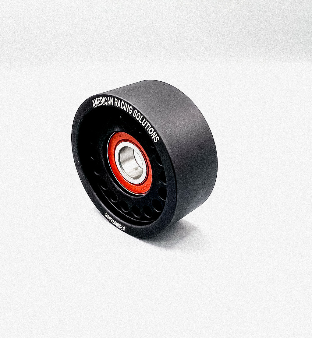 Billet 76mm 8 Rib Smooth Pulley - Black