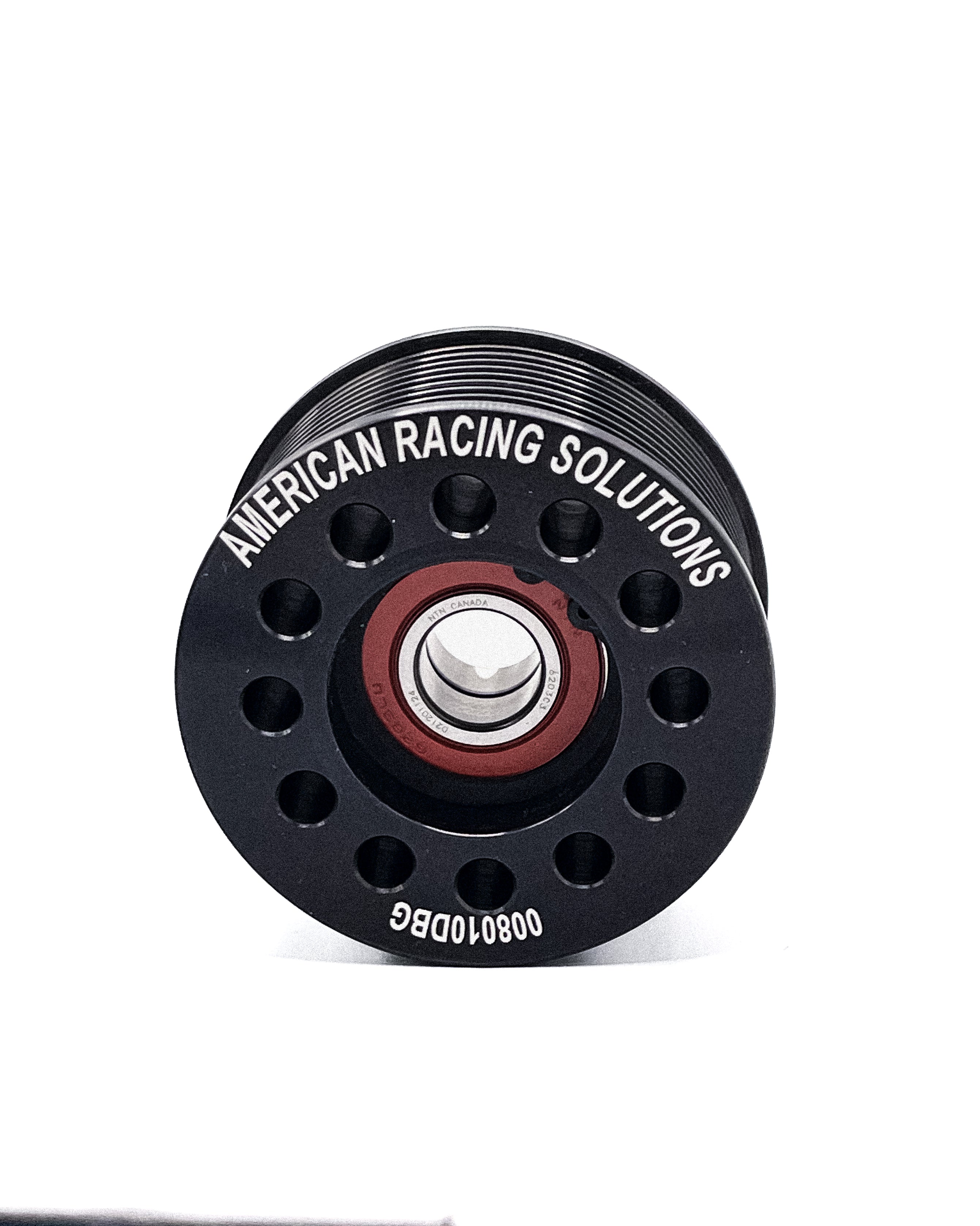 Billet 80mm 10 Rib Double Bearing Grooved Pulley - Black