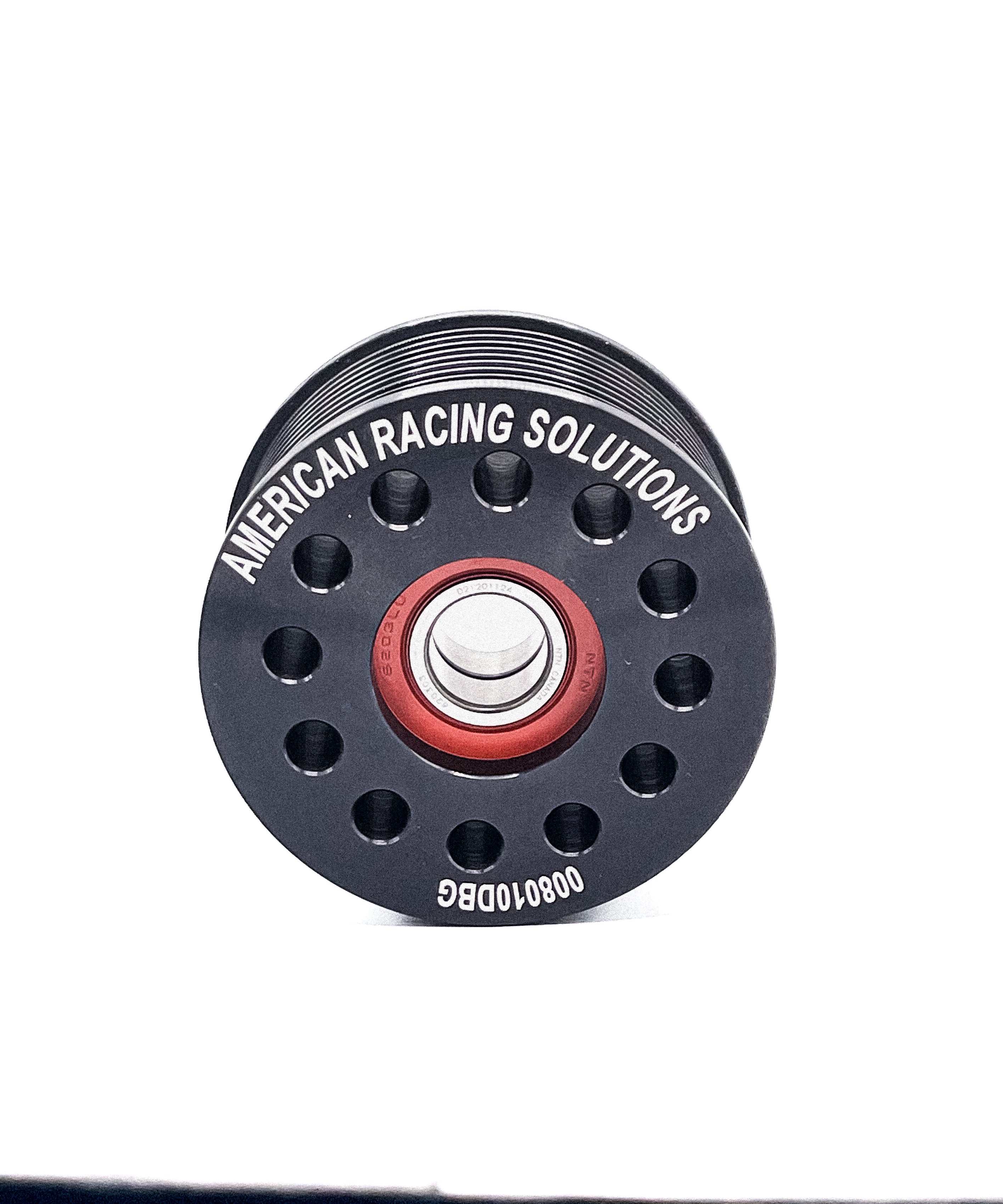 Billet 80mm 10 Rib Double Bearing Grooved Pulley - Black