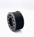 Billet 80mm 10 Rib Double Bearing Grooved Pulley - Black
