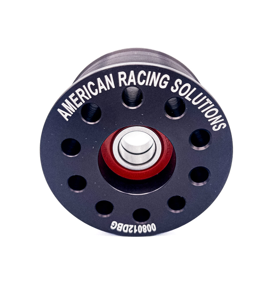 Billet 80mm 12 Rib Grooved Double Bearing Pulley - Black