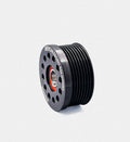 Billet 80mm 8 Rib Double Bearing Grooved Pulley - Black