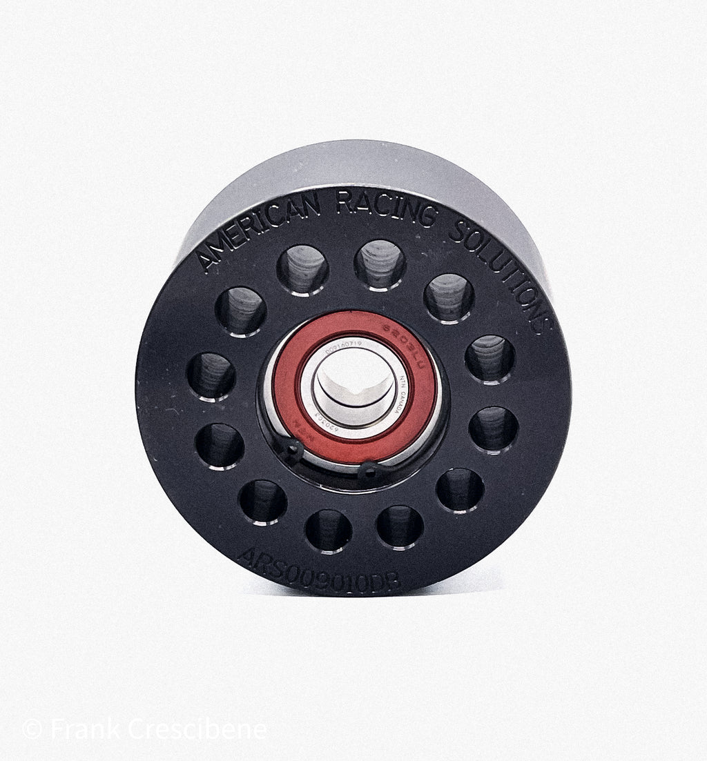 Billet 90mm 10 Rib Double Bearing Smooth Pulley - Black