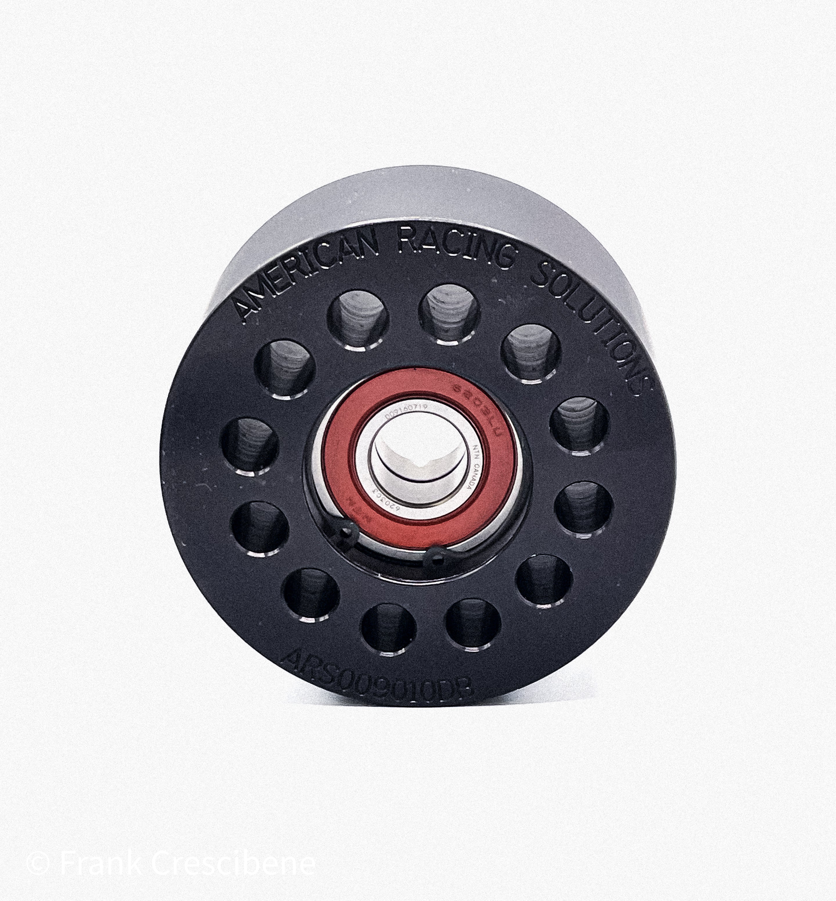 Billet 90mm 10 Rib Double Bearing Smooth Pulley - Black