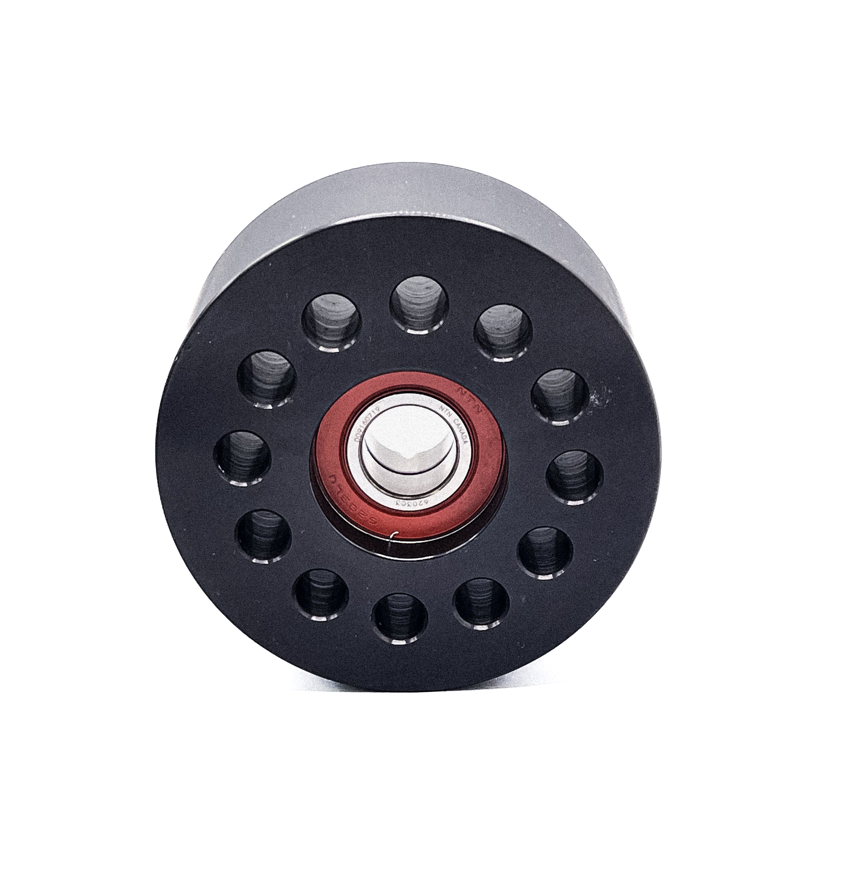 Billet 90mm 10 Rib Double Bearing Smooth Pulley - Black