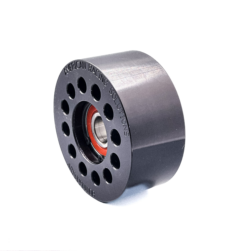 Billet 90mm 10 Rib Double Bearing Smooth Pulley - Black