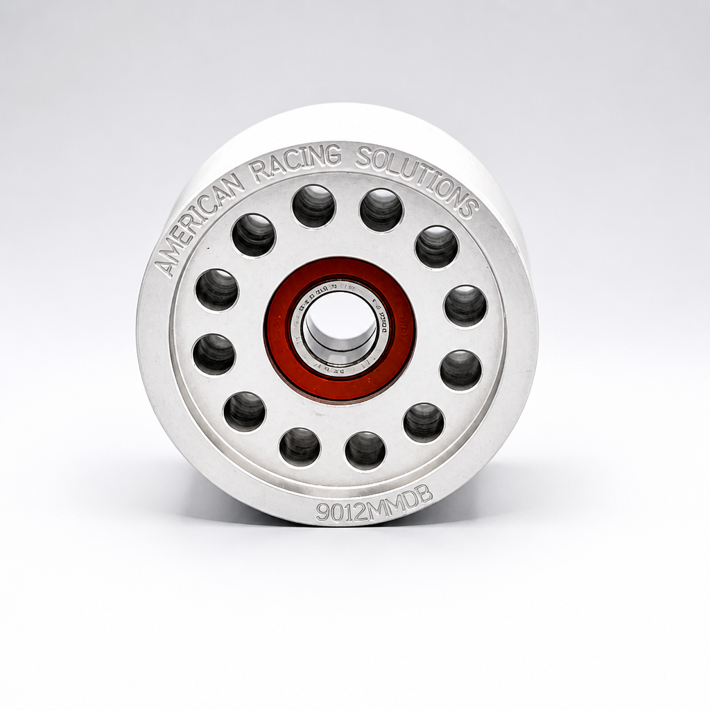 Billet 90mm 12 Rib Double Bearing Smooth Pulley - Clear