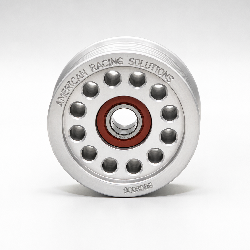 Billet 90mm 8 Rib Double Bearing Grooved Pulley - Clear